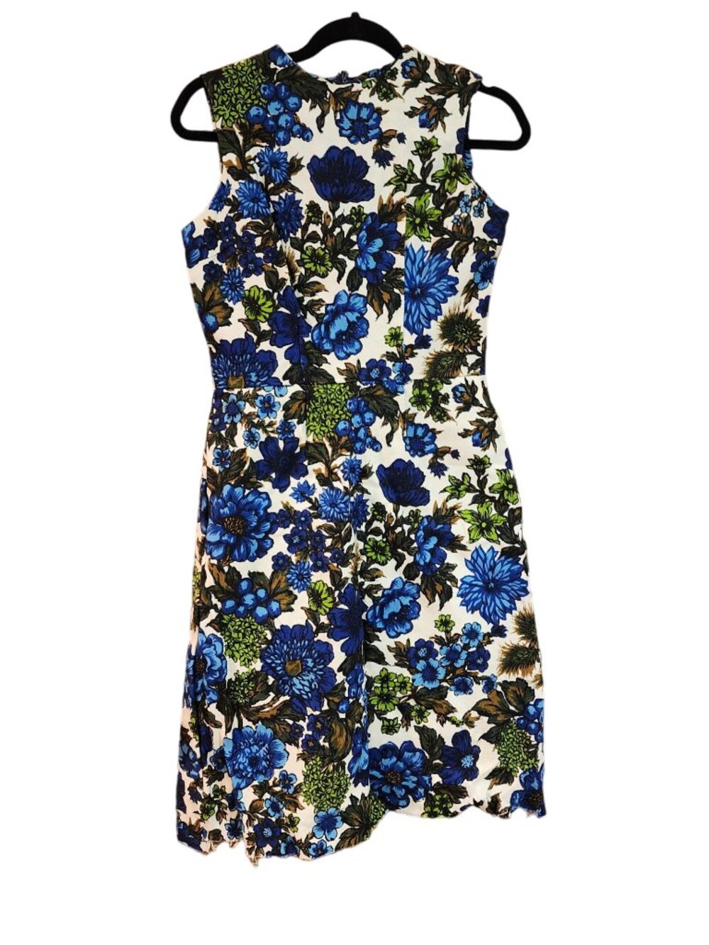 Vintage handmade unhemmed  womens dress metal zipper see measurements